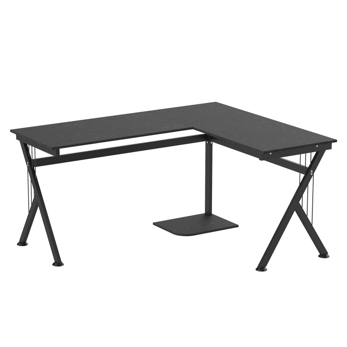 ECKSCHREIBTISCH Schwarz 1 Stück - Schwarz, Holzwerkstoff (155/130/76cm) - GiPP