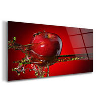 GLASBILD 120x60 cm Roter Apfel - Kirschrot, Glas (120/60cm) - TULUP