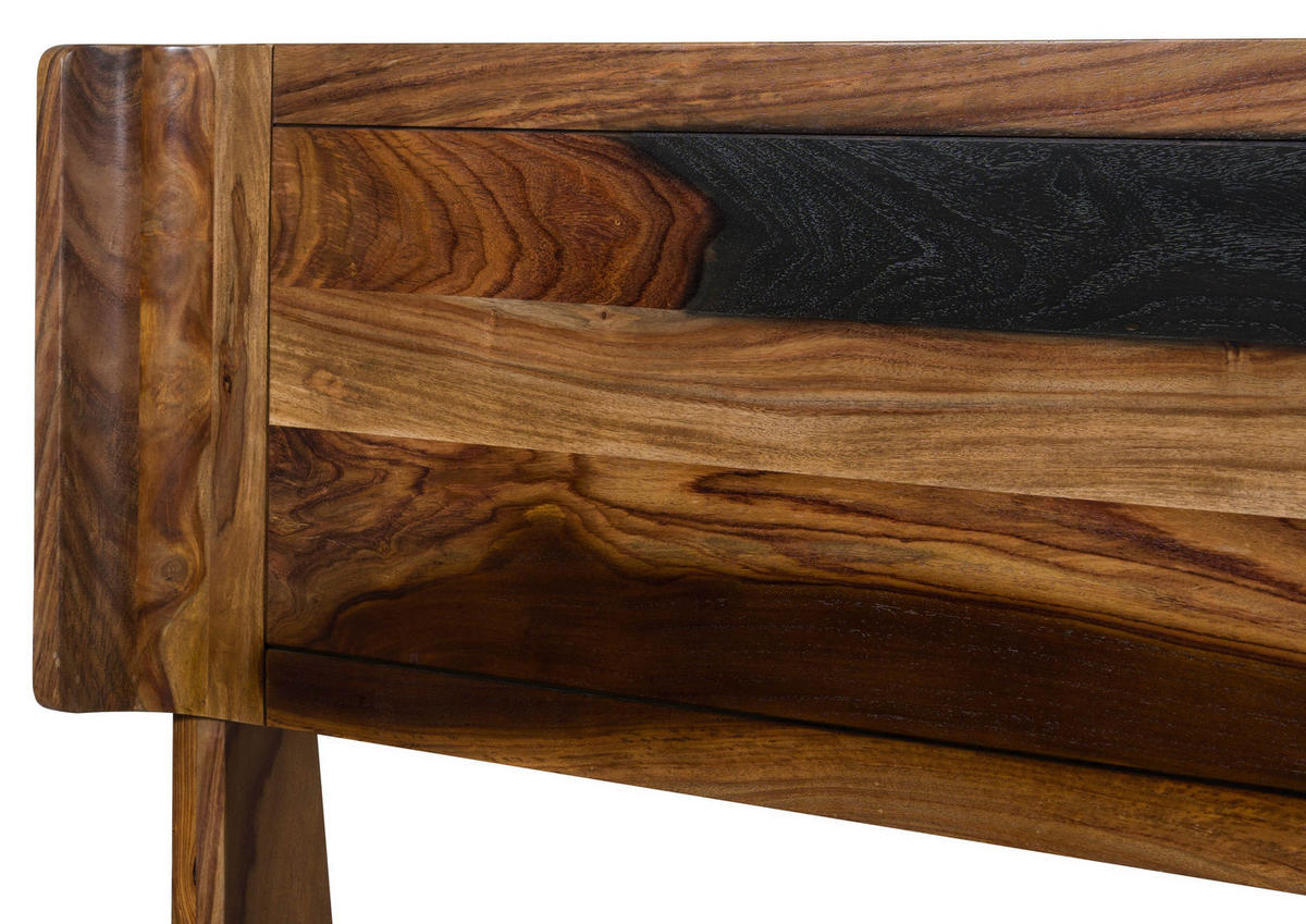 BETT mit Schublade Massivholz Sheesham 180 x 200 x 98 dunkelbraun MAILAND #245 - Dunkelbraun, Holz (180/200cm) - Massivmoebel24