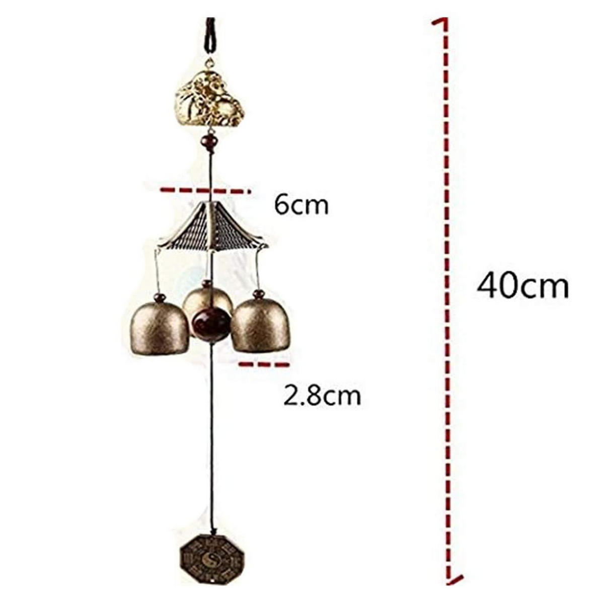 WINDSPIEL Elefantenfisch Metallglocke 40 cm - Bronzefarben, Metall (40/2.8/6cm)