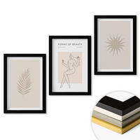 WANDBILDER 3er-Set - 20x30 cm Schwarzer Rahmen - Eine Sammlung minimalistischer Formen - Schwarz, Kunststoff (20/30cm) - ArtPrintCave