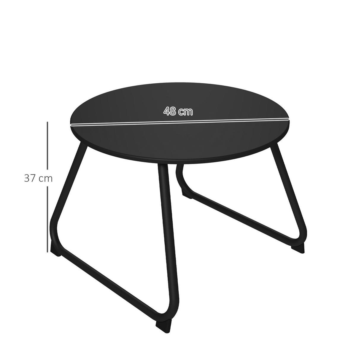 GARTENTISCH,SCHWARZ,1 Stück - Schwarz, Metall (48/48/37cm) - GiPP