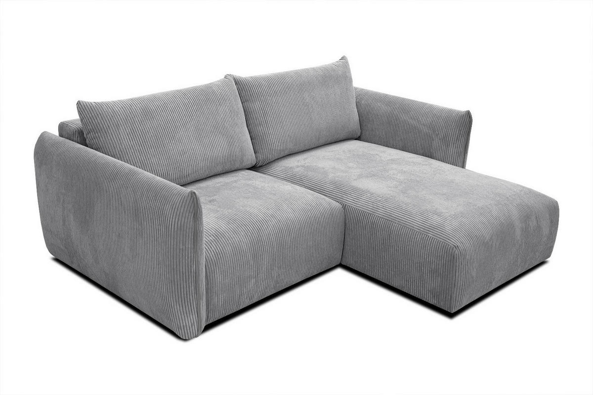ECKSOFA TAUER 3-Sitzer, hellgrau - Hellgrau/Schwarz, Holzwerkstoff/Kunststoff (206/173cm) - Courtois Laville