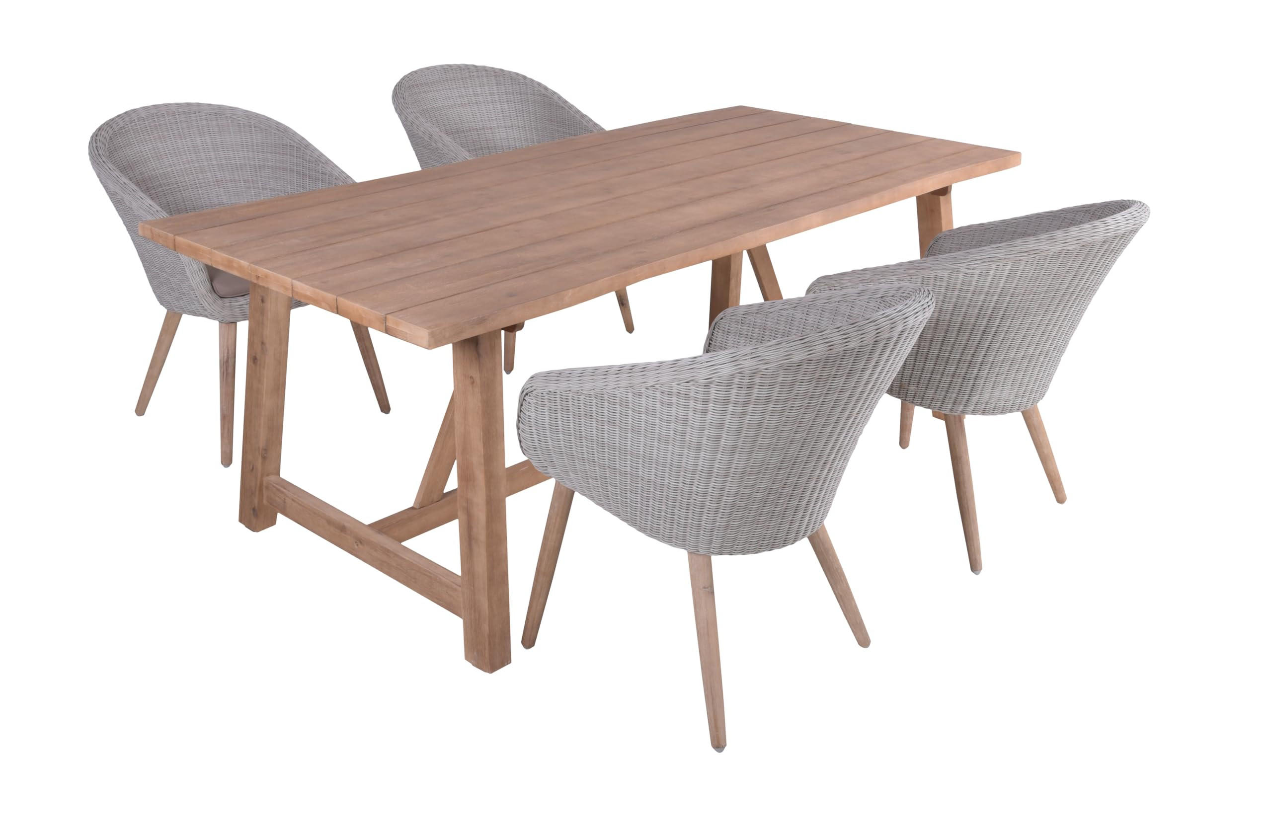 GARTEN-SITZGRUPPE Peer 5-teilig Gartenmöbel-Set - Braun, Holz - DELUKE