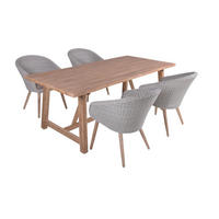 GARTEN-SITZGRUPPE Peer 5-teilig Gartenmöbel-Set - Braun, Holz - DELUKE