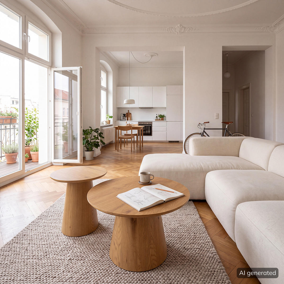 COUCHTISCH-SET - 2-teilig - Eichefarben, Holzwerkstoff (60/60/37cm) - home24