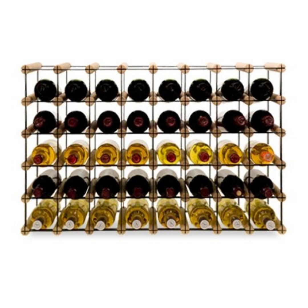 WEINREGAL Vinotega Mod Metal 52,5x82,5x24,5 cm 8x5 Flaschen Massives Kiefernholz Natur - Naturfarben, Holz (82.5/52.5/24.5cm) - PROREGAL