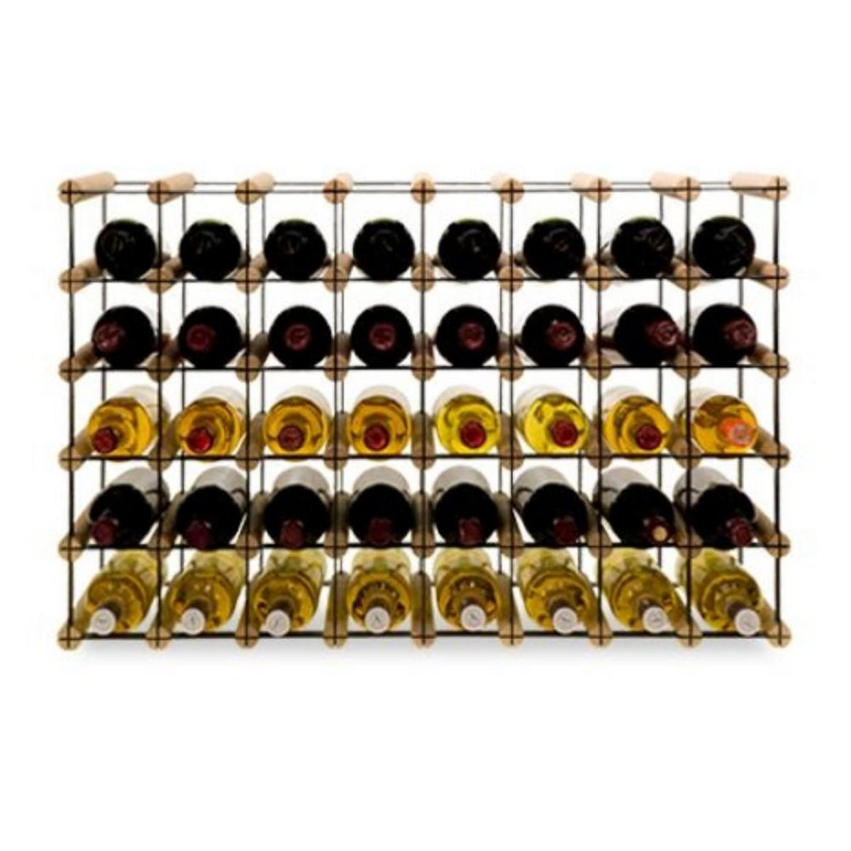 WEINREGAL Vinotega Mod Metal 52,5x82,5x24,5 cm 8x5 Flaschen Massives Kiefernholz Natur - Naturfarben, Holz (82.5/52.5/24.5cm) - PROREGAL