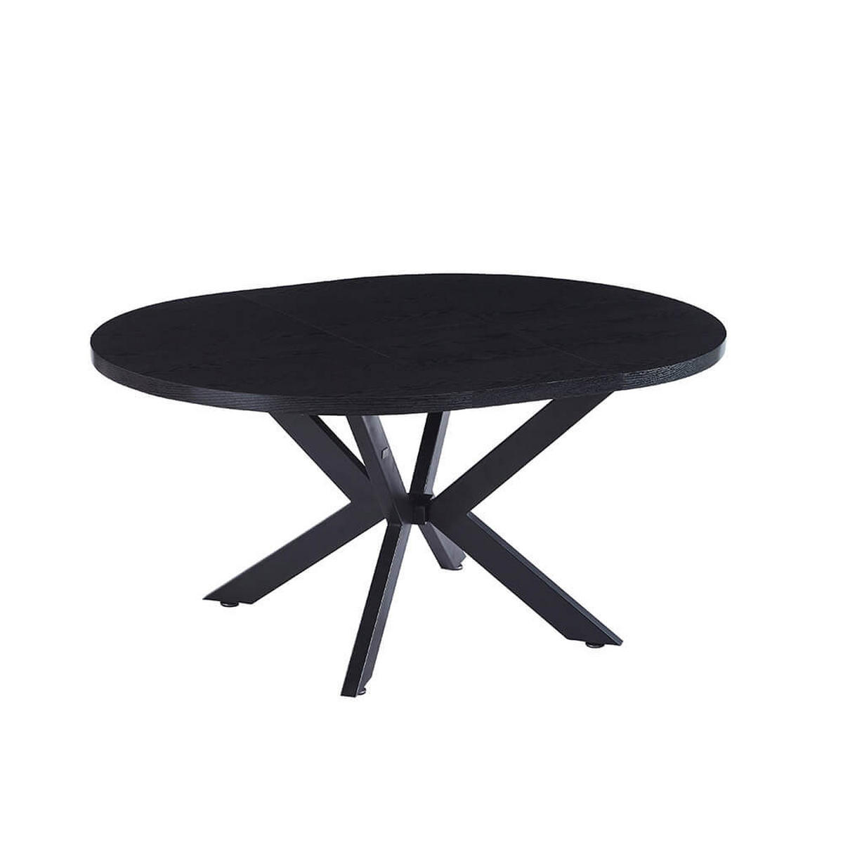 ESSTISCH Rund Ausziehbar AVENTURA inkl. Sternfuß - 120-160 x 120 cm Dark Oak - Schwarz, Holz (160/120/4cm) - Home Deluxe