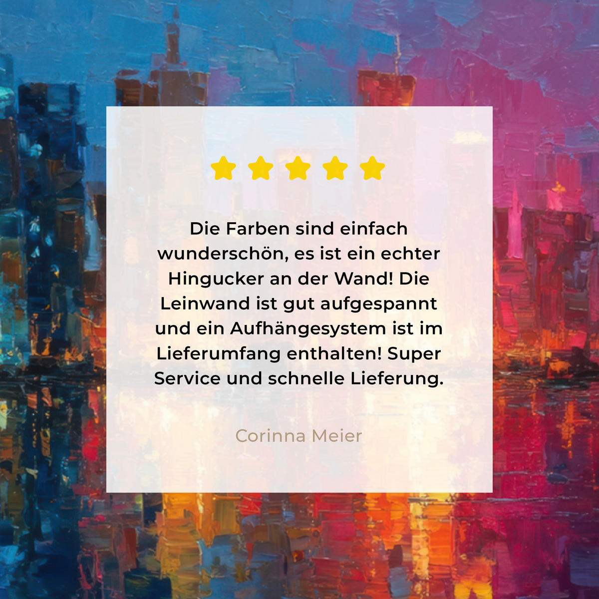 LEINWANDBILD Skyline - Pinselstriche - Dunkelblau - Leuchtend Wandbilder 80x60 cm - Blau, Textil (80/60cm) - MuchoWow