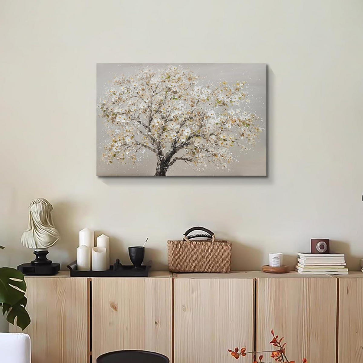LEINWANDBILD Baum mit Blüten 40 x 60 cm - Multicolor, Textil (40/0.5cm)