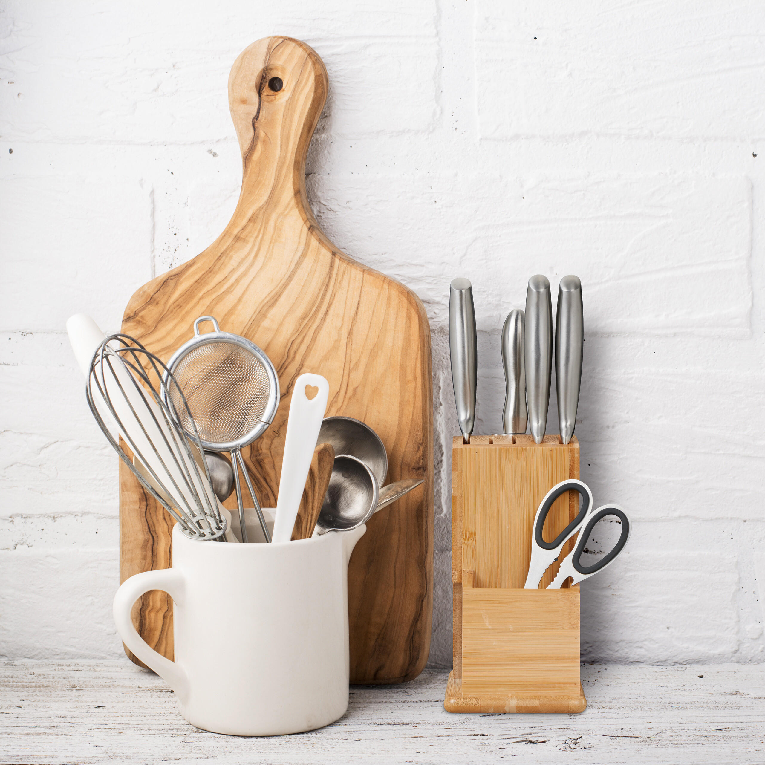 MESSERBLOCK - Hellbraun, Holz (11/21/22cm) - Relaxdays