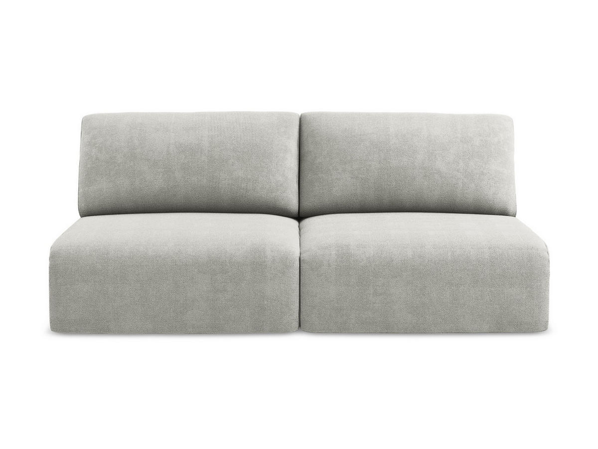 3-SITZER SOFA mit Schlaffunktion Chenille Stoff Grau - Hellgrau/Schwarz, Kunststoff/Textil (216/79/102cm) - Makamii