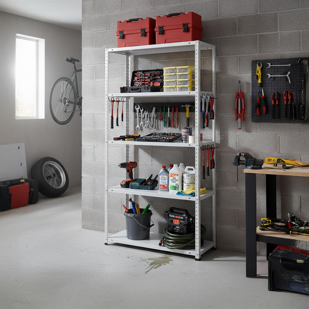 LAGERREGAL - Weiß, Kunststoff/Metall (75/150/30cm) - Relaxdays