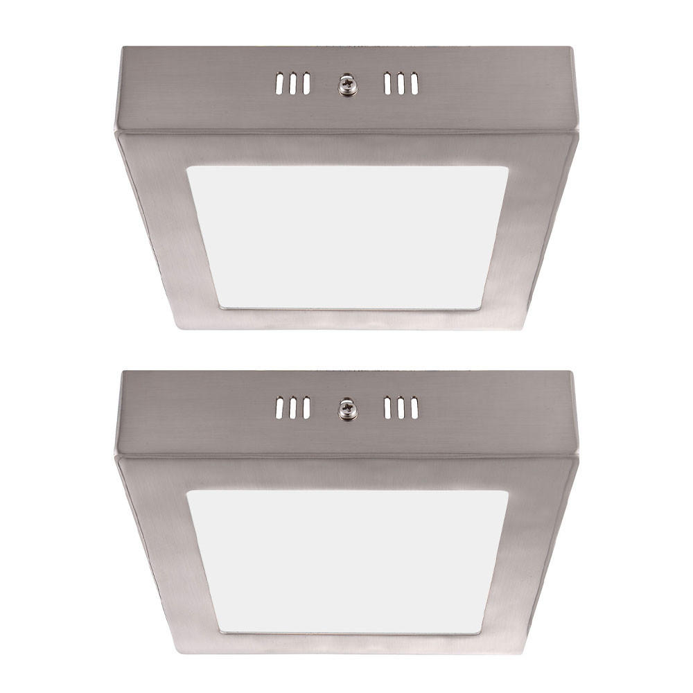 LED DECKENLEUCHTE Metall Silber 2er Set - Silberfarben, Glas (12/12/4cm) - Globo Lighting