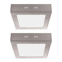 LED DECKENLEUCHTE Metall Silber 2er Set - Silberfarben, Glas (12/12/4cm) - Globo Lighting
