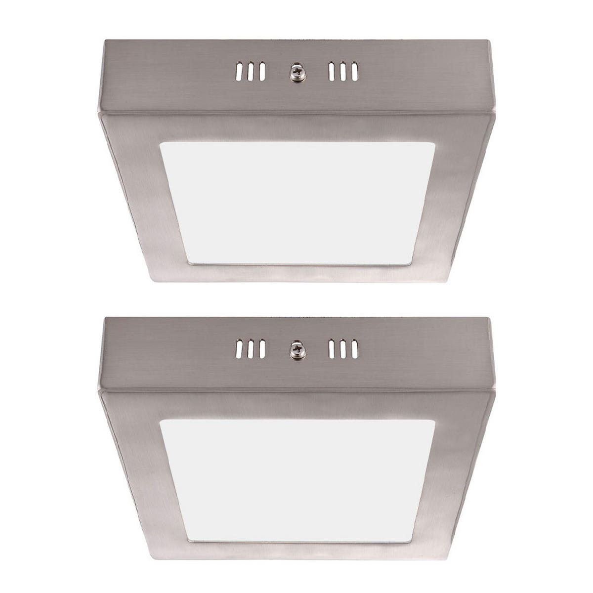 LED DECKENLEUCHTE Metall Silber 2er Set - Silberfarben, Glas (12/12/4cm) - Globo Lighting