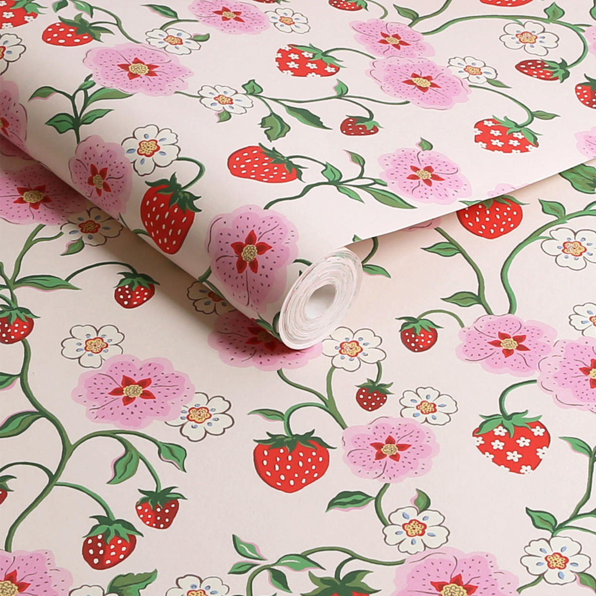 VLIESTAPETE Erdbeere - Pink, Papier/Kunststoff (52/1000cm)