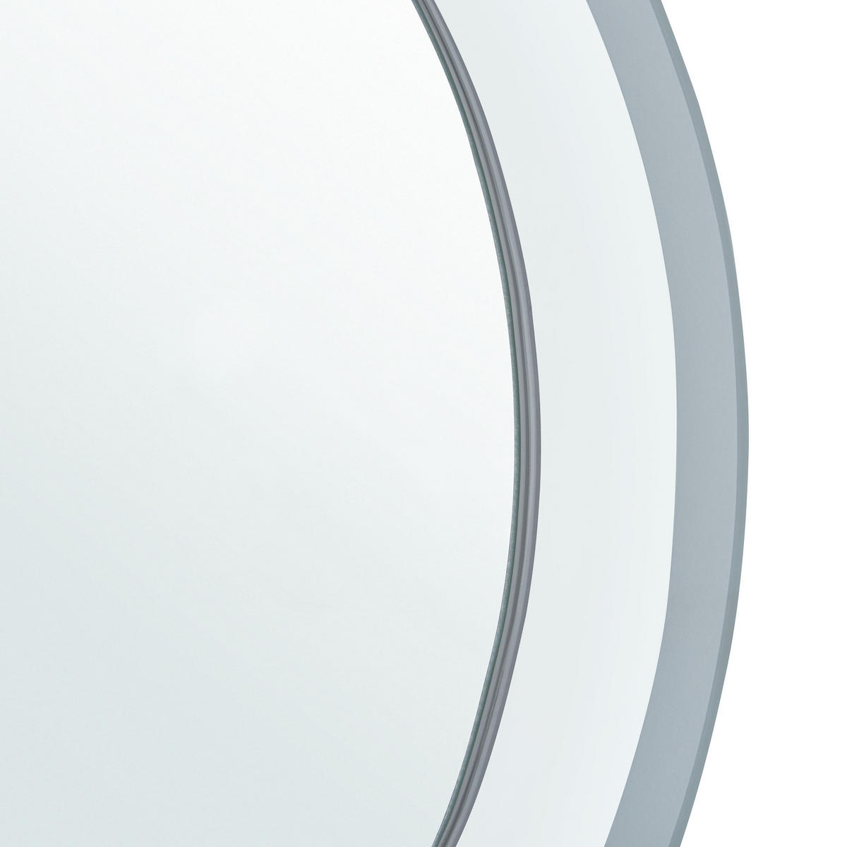BADSPIEGEL mit LED-Beleuchtung 58 cm Brinay - Silberfarben, Glas (60/60/4cm) - Beliani