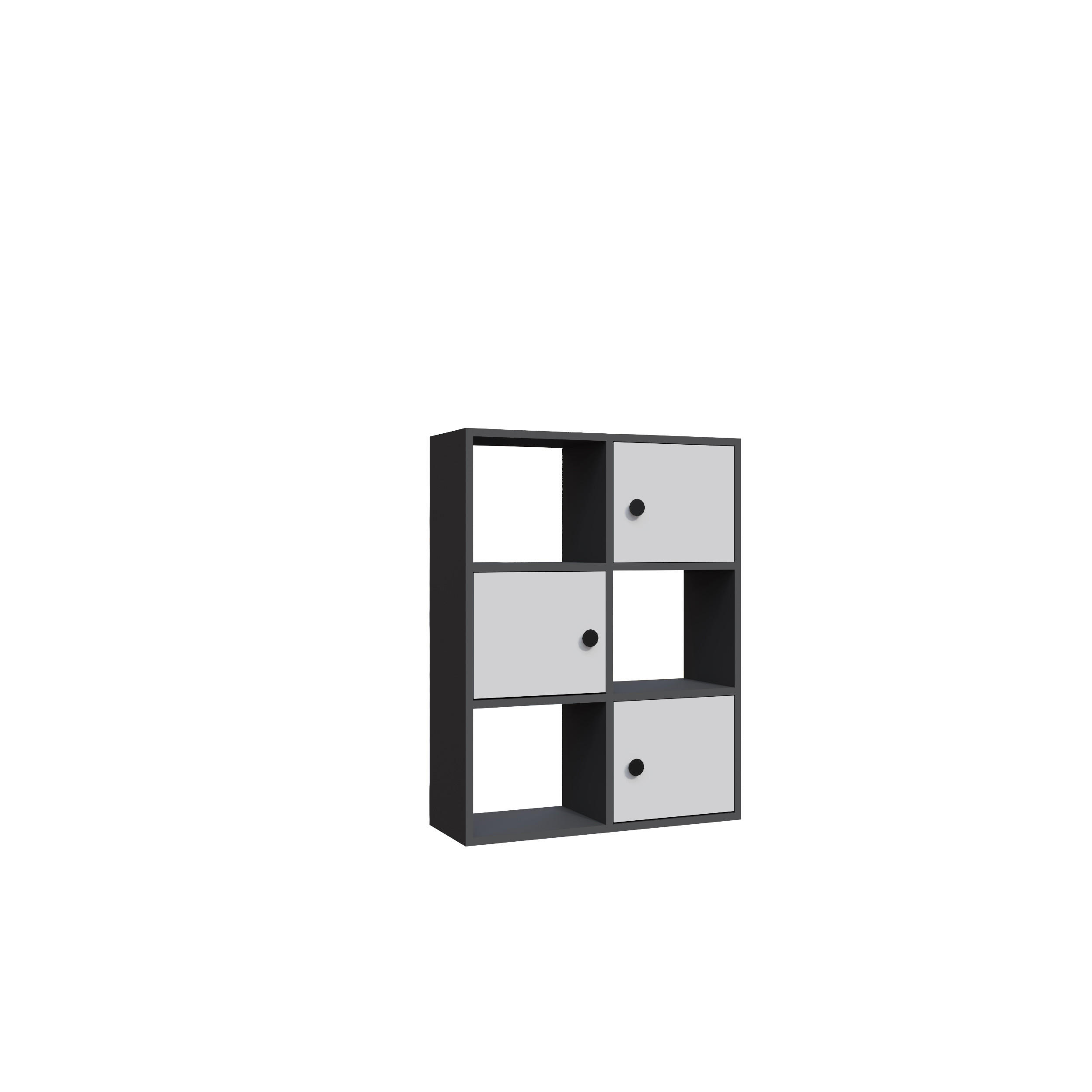 Decorotika Bücherregal Weiß, Grau 25x93x72 cm