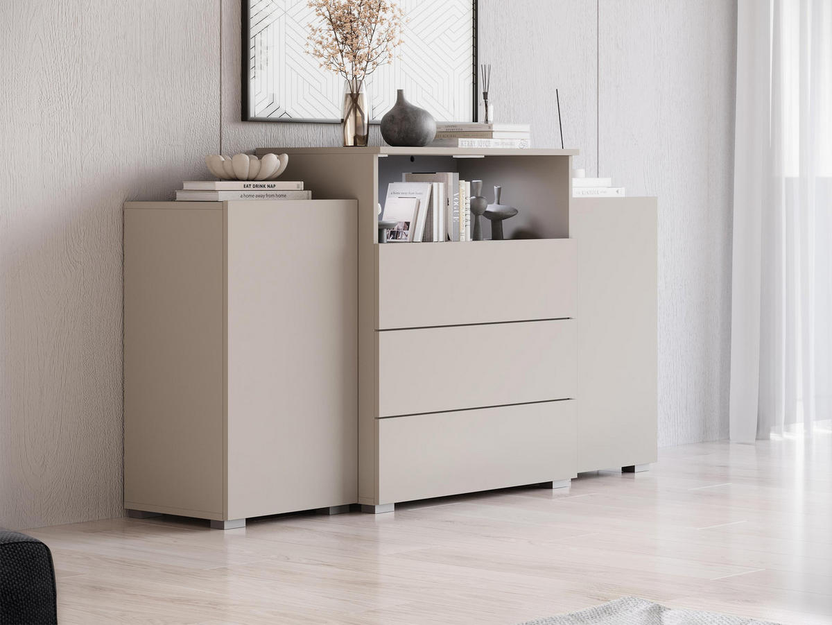 SIDEBOARD Urban III - Kaschmir/Alufarben, Holzwerkstoff/Kunststoff (150/81/39cm) - MIRJAN24