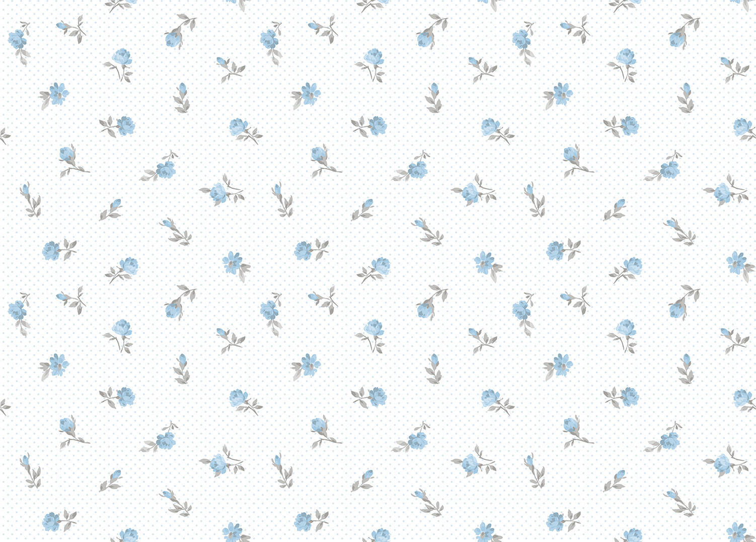 TAPETE Blumen 53 cm x 10 m - Blau, Papier (53/0.1cm) - Sanders & Sanders