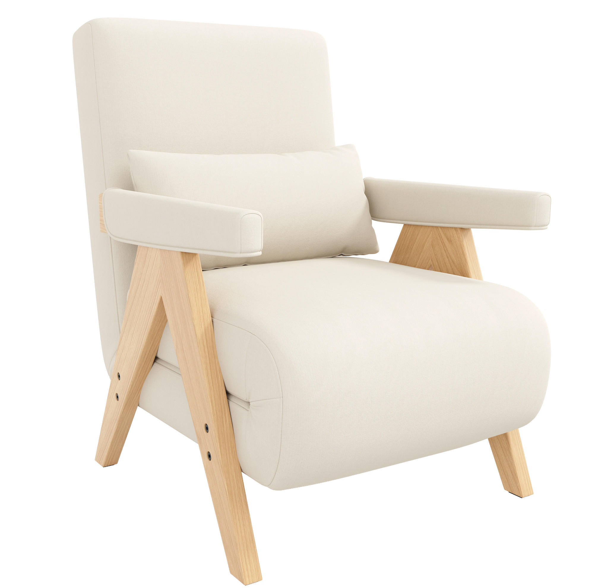 SESSEL 87/64/60 cm in Beige mit Schlaffunktion und verstellbarer Rückenlehne - Beige, Textil (87/64/60cm) - Flora Grace