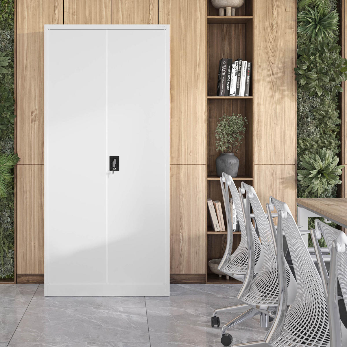 AKTENSCHRANK JAN H - Grau, Metall (90/195/40cm) - Jan Nowak