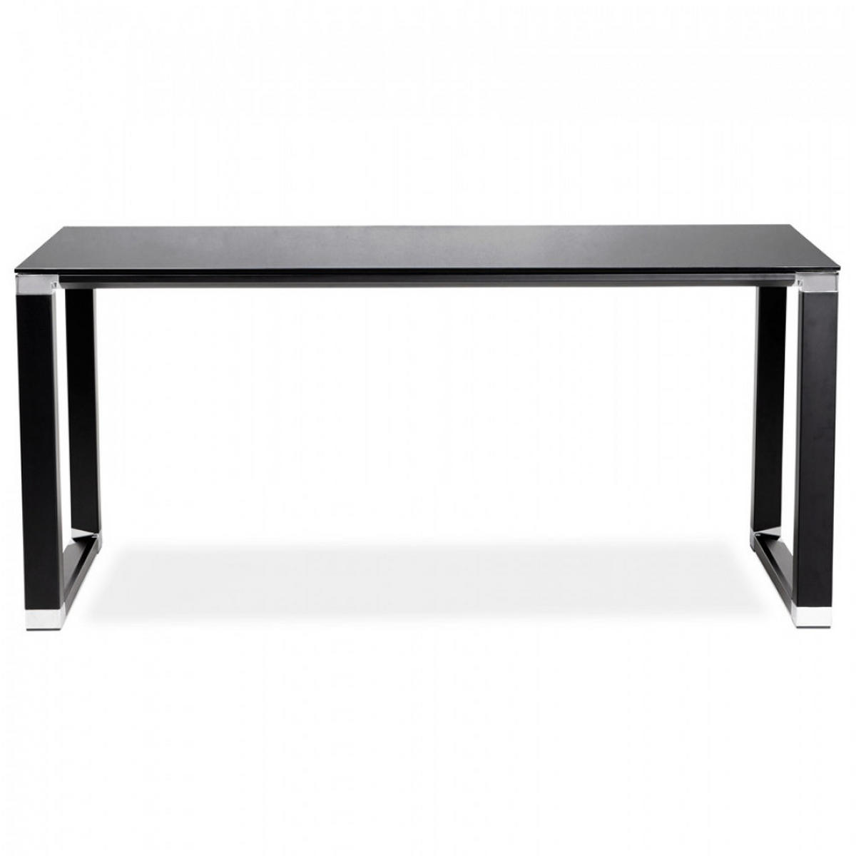 SCHREIBTISCH Schwarz 160x80x73 cm - Schwarz, Glas/Metall (160/80/73cm) - AlterEgo