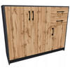 KOMMODE 3D2S Anthrazit-Wotan Eiche 110/35/85 cm - Anthrazit/Eiche Wotan, Holzwerkstoff (110/85/35cm) - Matkam Möbel