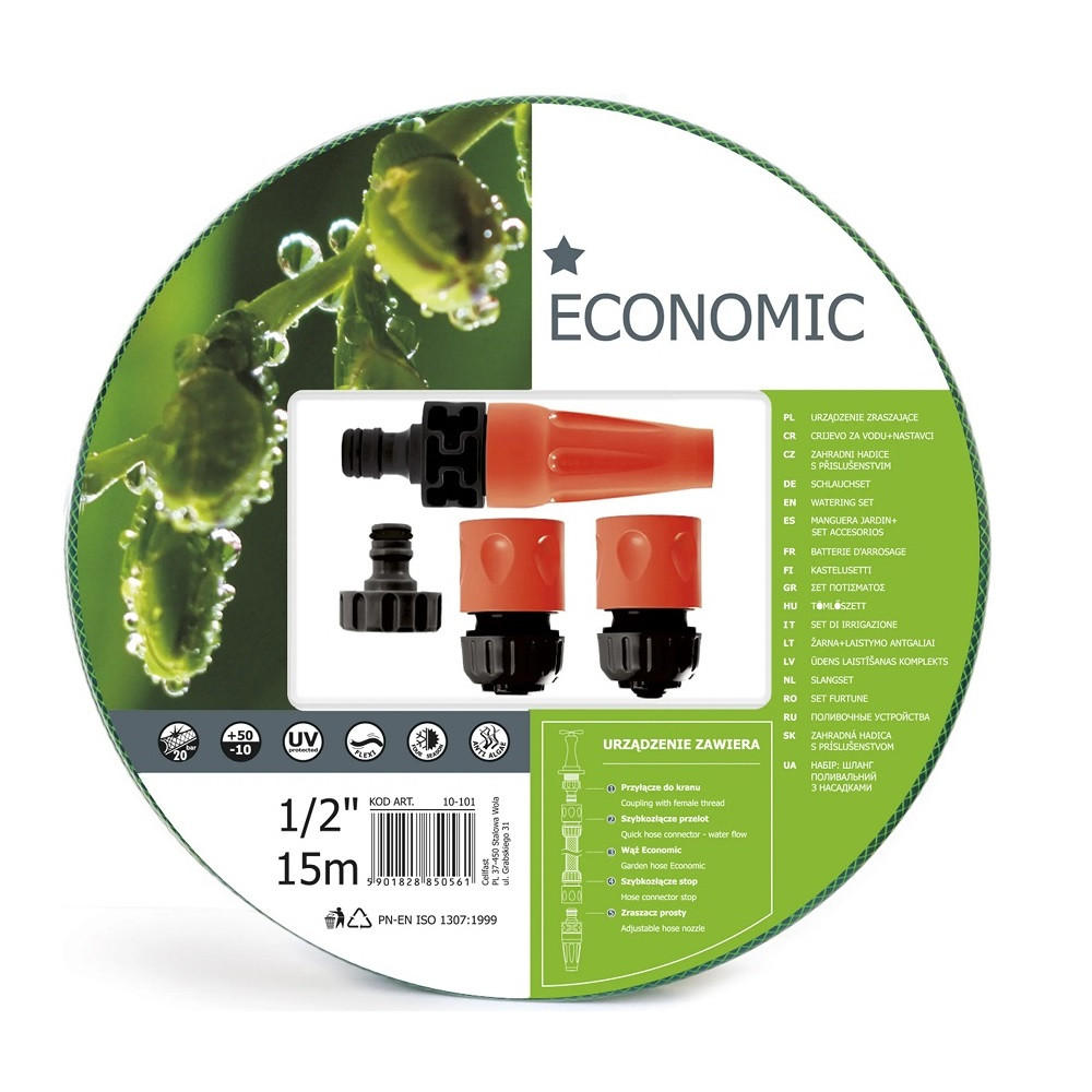 BEWÄSSERUNGSSATZ ECONOMIC 1/2" 15 m - Transparent, Kunststoff (1500cm) - Cellfast