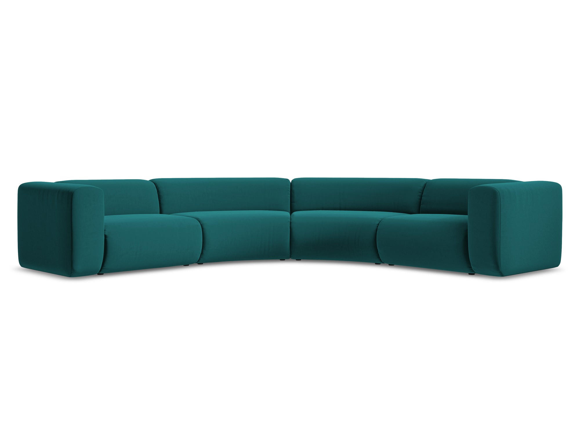 ECKSOFA Samt Stoff Blau - Blau/Petrol, Kunststoff/Textil (318/318cm) - Makamii