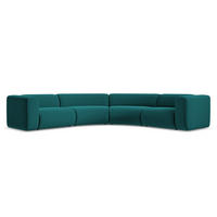 ECKSOFA Samt Stoff Blau - Blau/Petrol, Kunststoff/Textil (318/318cm) - Makamii