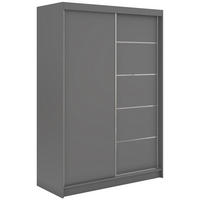 SCHWEBETÜRENSCHRANK 150 - MACEDONIA - Grau - Alufarben/Grau, Holzwerkstoff/Metall (150/216/61cm) - MKS