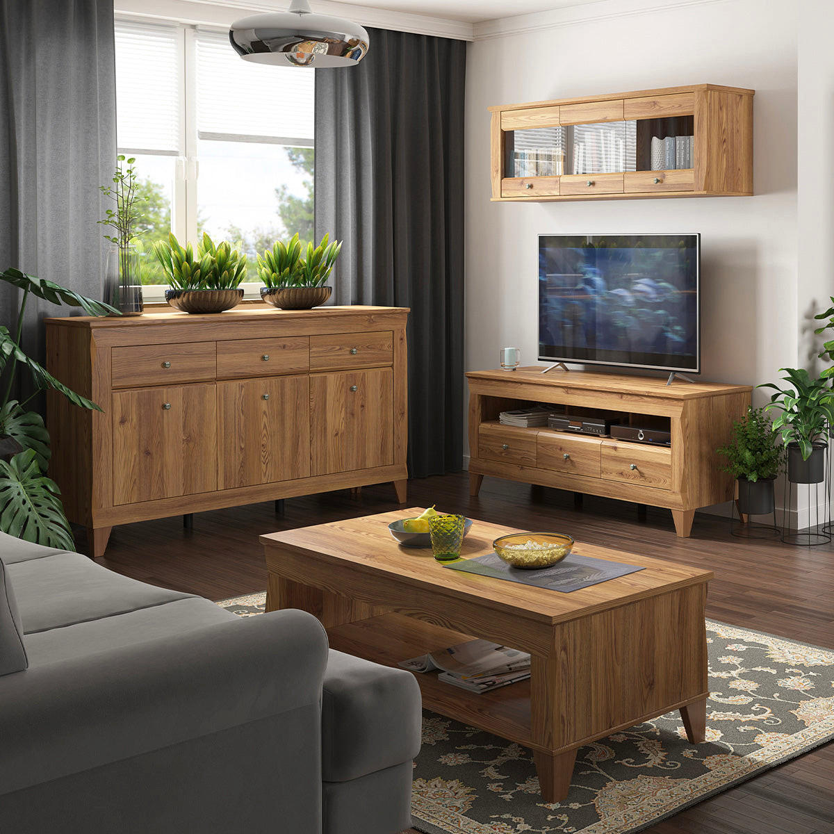 SIDEBOARD Raya Holz - Braun, Holzwerkstoff (156/98/47cm) - Petits-meubles