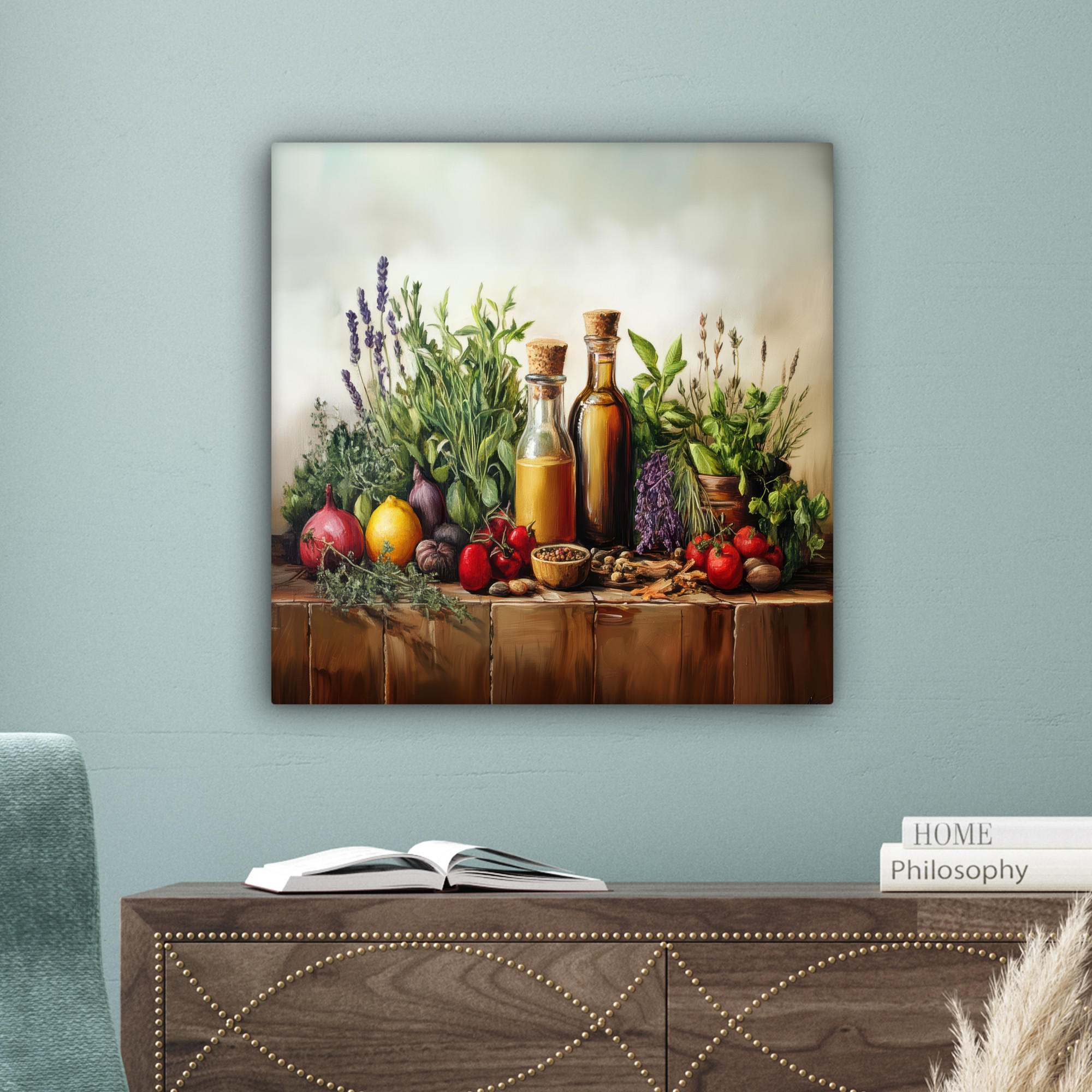 MuchoWow Leinwandbild Grün 50x50 cm