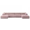 WOHNLANDSCHAFT modulares Sofa Tesso-U2 - 380x160x70 cm Rosa Cord - Rosa, Holzwerkstoff/Textil (380/70/160cm) - ALTDECOR