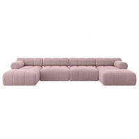 WOHNLANDSCHAFT modulares Sofa Tesso-U2 - 380x160x70 cm Rosa Cord - Rosa, Holzwerkstoff/Textil (380/70/160cm) - ALTDECOR