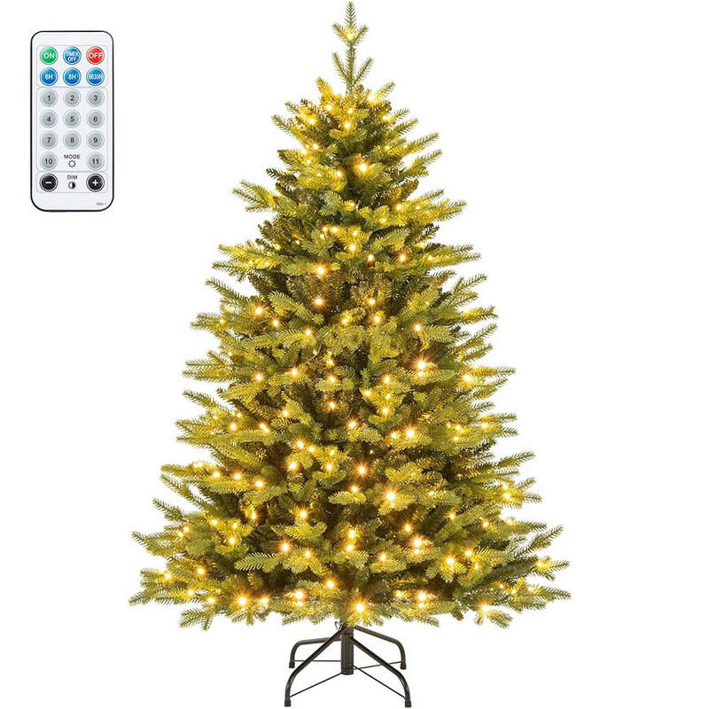 WEIHNACHTSBAUM mit 11 Lichtmodi 150cm Grün - Grün, Metall (150cm) - COSTWAY