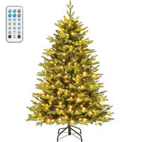 WEIHNACHTSBAUM mit 11 Lichtmodi 150cm Grün - Grün, Metall (150cm) - COSTWAY