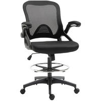 BÜROSTUHL in Schwarz 60x64x126 cm mit Stehfunktion, Fußstütze und klappbaren Armlehnen - Schwarz, Kunststoff (64/126/60cm) - IVMEU