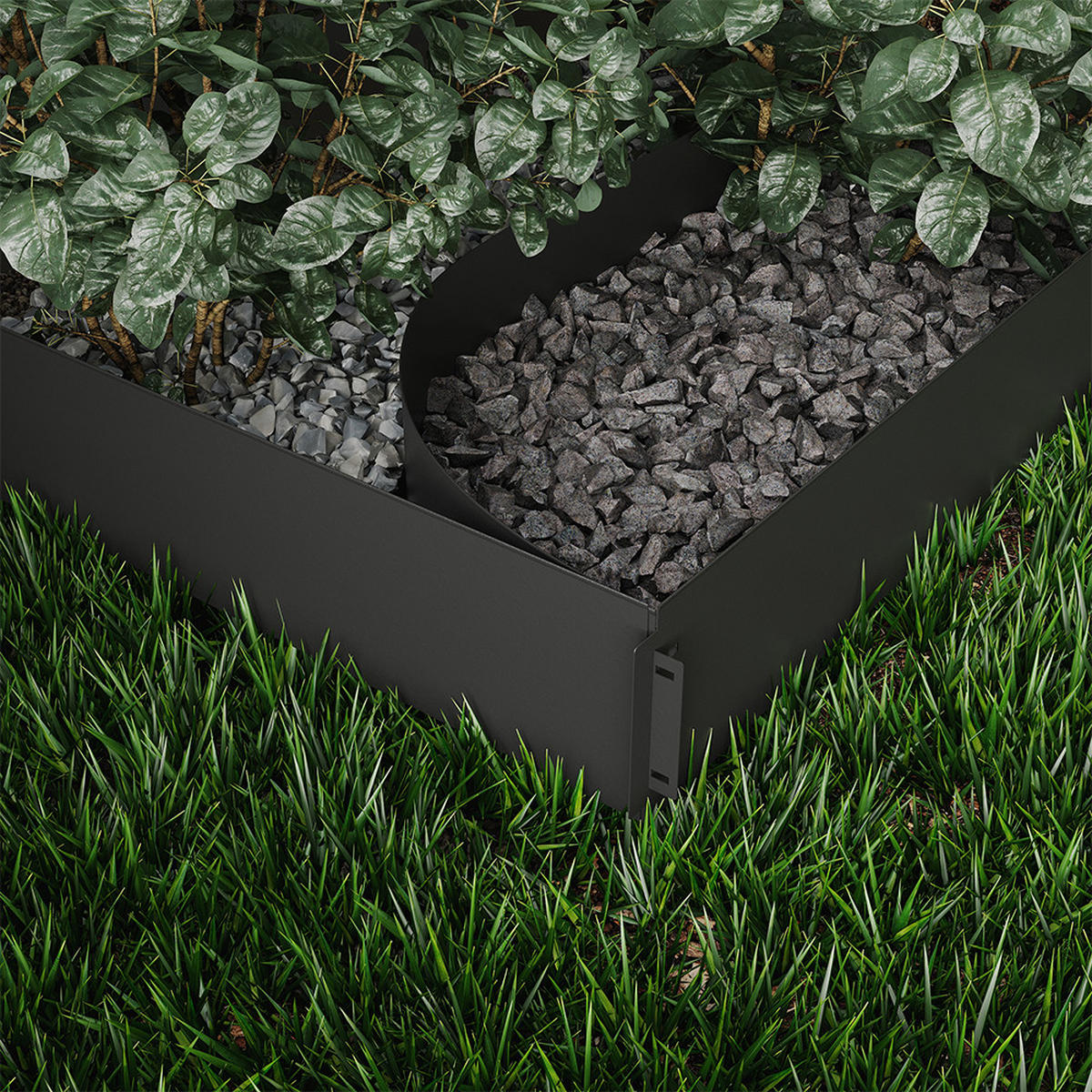 RASENKANTE Anthrazit 100 x 18 cm 10 Meter - Anthrazit, Metall (100/18/0.7cm) - Vicco