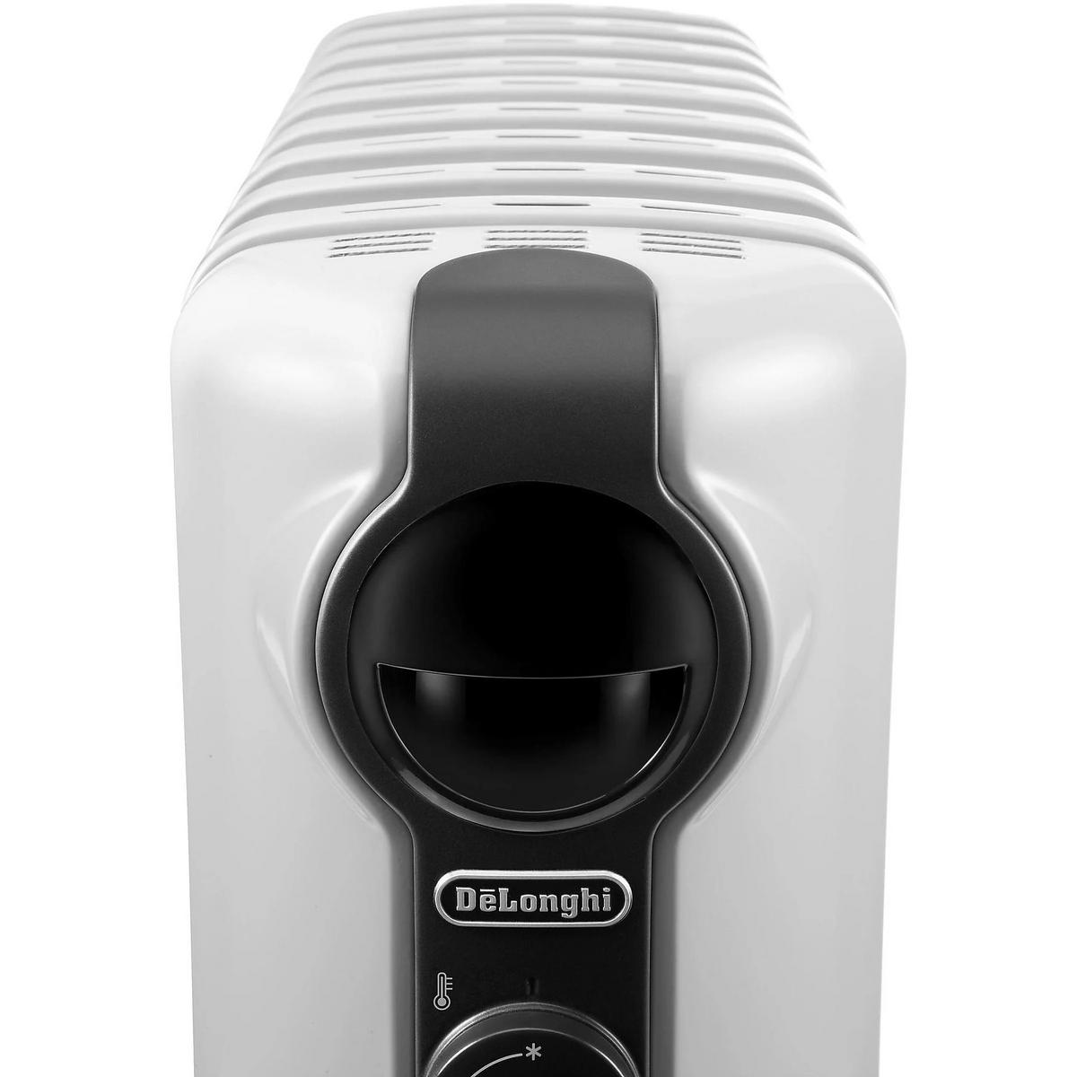ÖLRADIATOR TRRS0920 Weiß 2000W 9 Heizrippen mit Raumthermostat und Laufrollen - Weiß, Kunststoff/Metall (16/65/47.2cm) - De'Longhi