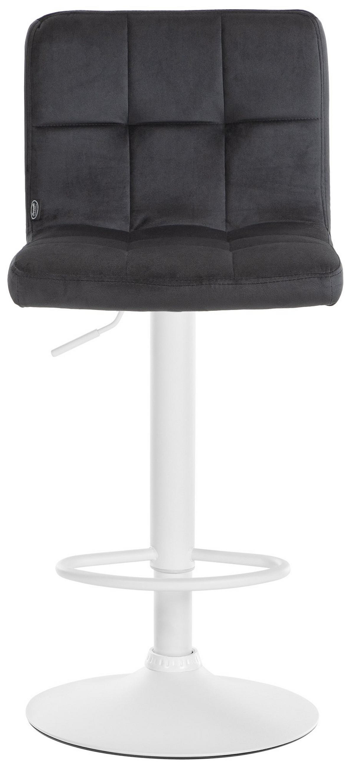 BARHOCKER 2er Set Rezar Samt Schwarz Weiß - Schwarz, Textil (46/94/47cm) - DELUKE