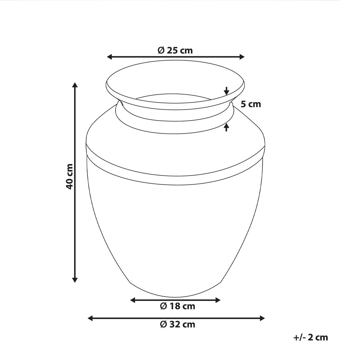 DEKOVASE Terrakotta kupfer Puchong - Kupferfarben, Stein (40cm) - Beliani
