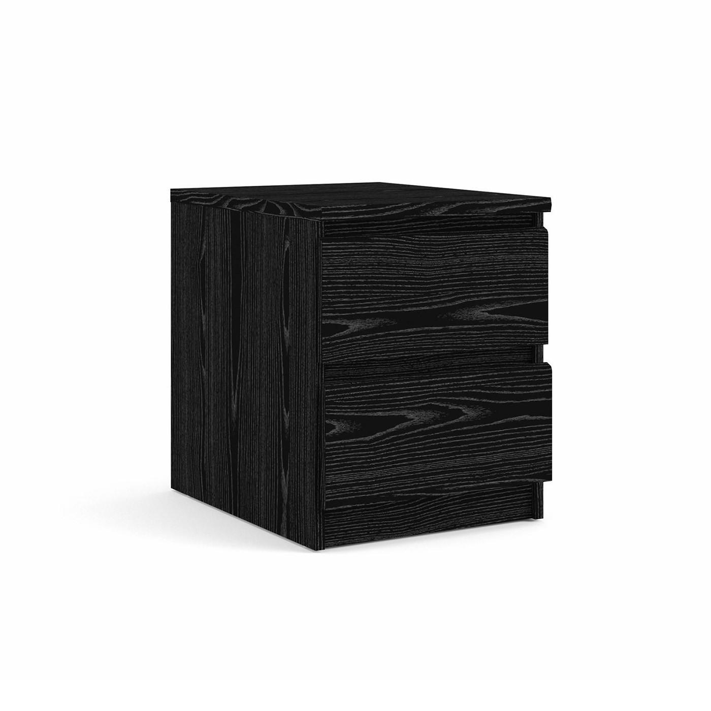 NACHTSCHRANK schwarz Esche - Schwarz, Holzwerkstoff (40/50/50cm) - ebuy24