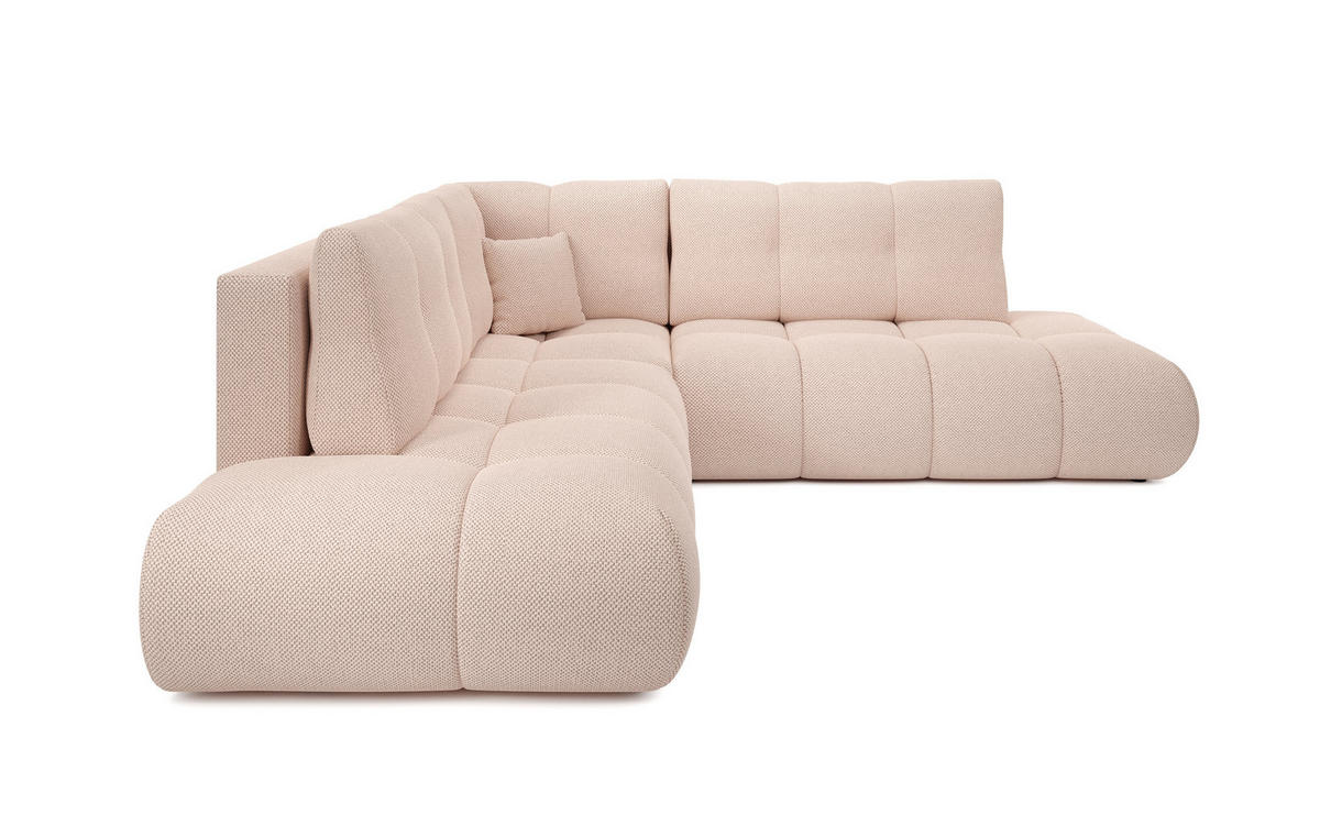 ECKSOFA DUCA II L-S Orange Jersey mit Schlaffunktion - Orange, Holz (266.5/266.5cm) - MASSENO