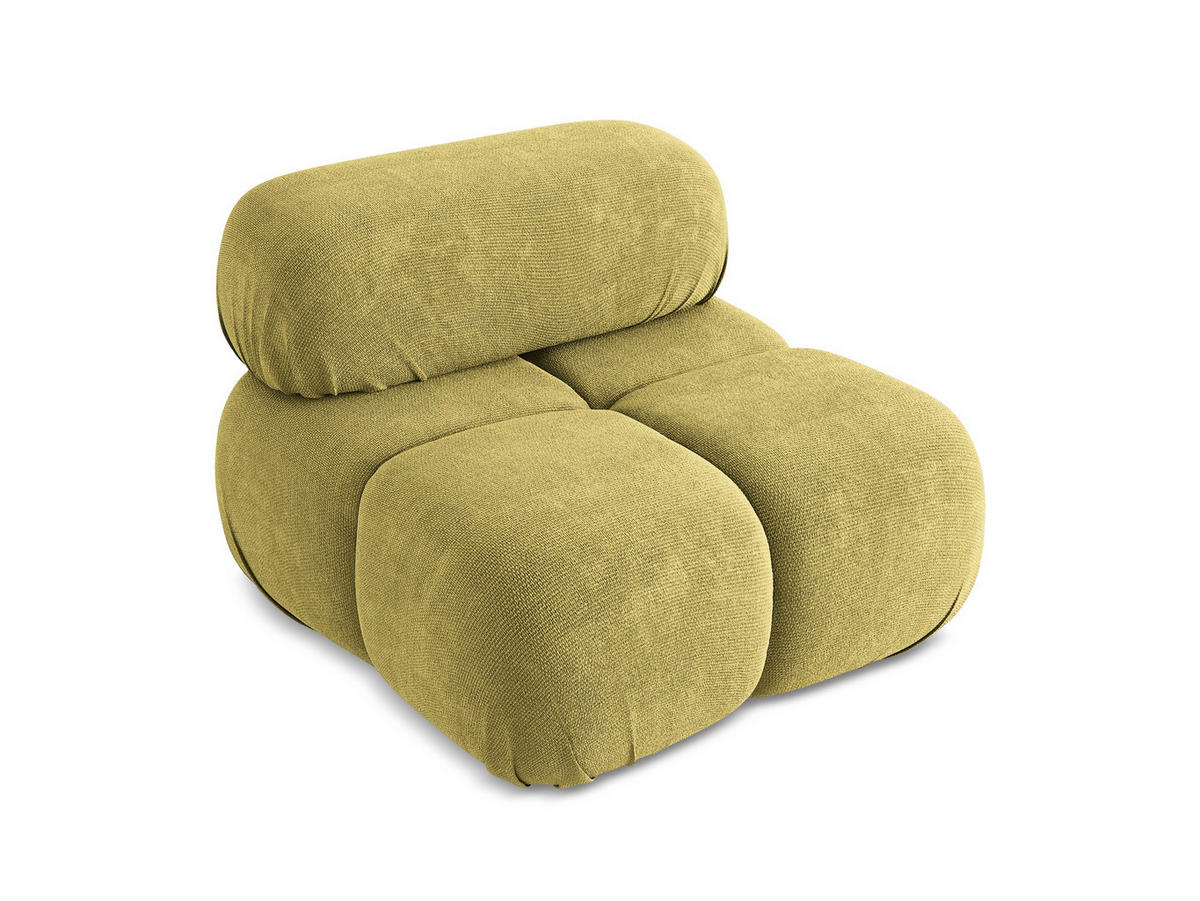 SESSEL Chenille Stoff Grün - Limette/Schwarz, Kunststoff/Textil (96/70/95cm) - Makamii