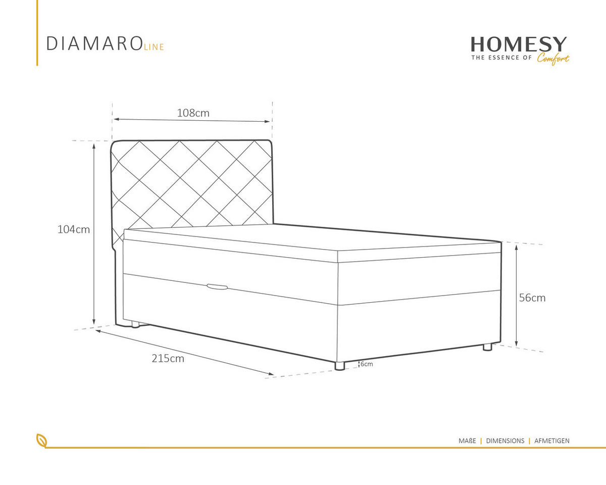 BOXBETT Diamaro 100x200 cm mit Bettkasten und Topper - Dunkeltürkis - Türkis, Holz (100/200cm) - Homesy