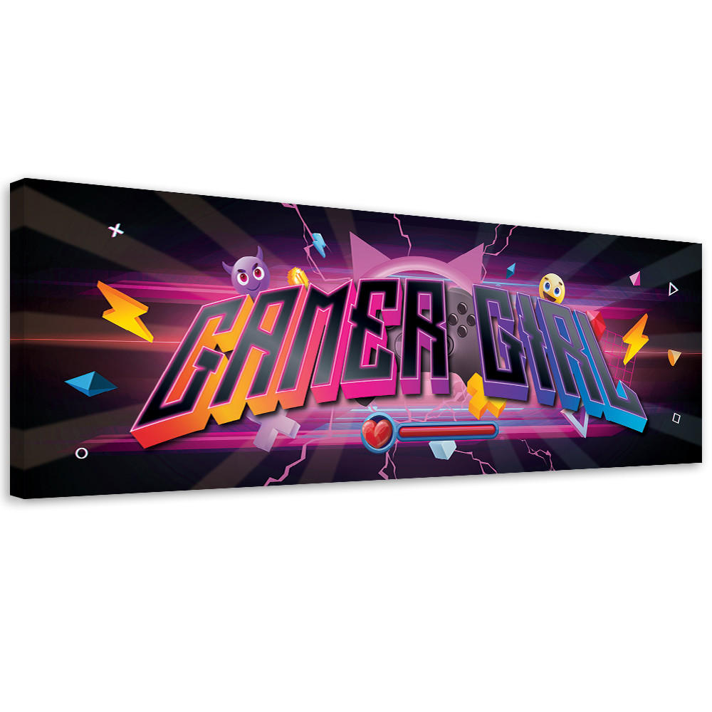 WANDBILD gaming zone inschrift - Multicolor, Textil (90/30cm) - Feeby